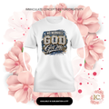 "No Worries God Got Me"  Rhinestone & Denim DTF Graphic Tee