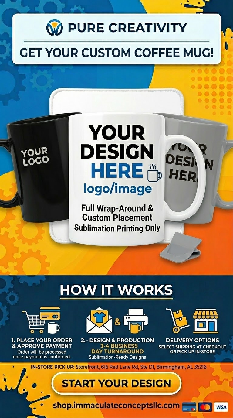 Custom Sublimation Ceramic Coffee Mug (11 oz)