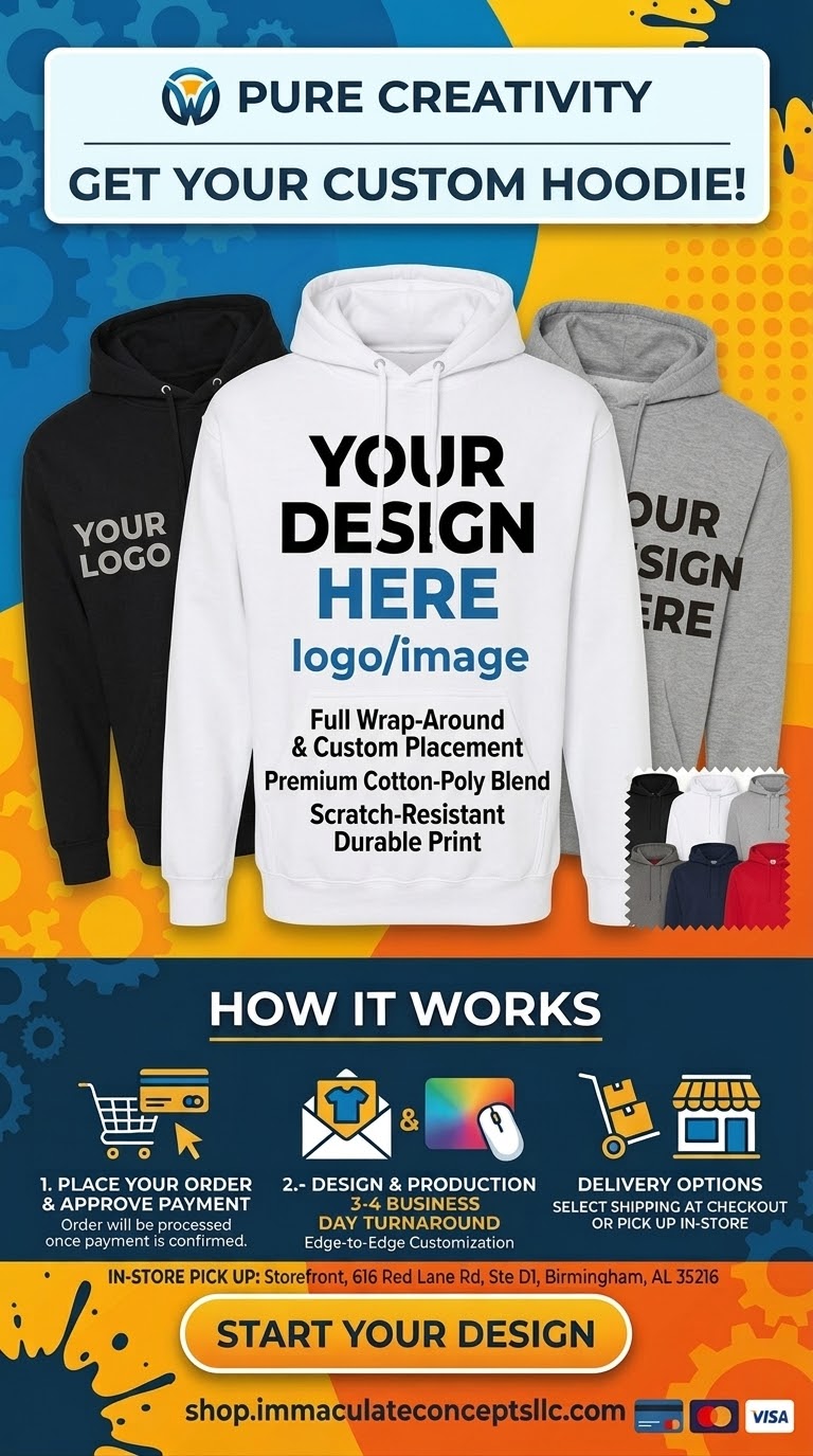 Custom DTF Print Heavy Blend 50/50 Hoodie  – Design Your Own!